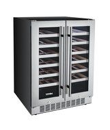 Titan 24 Inch Built-in Dual Zone French Door Wine Refrigerator N3