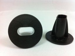 Dual-RG-6 Feed-Through Bushing - Dual, Black, 12 PCS/PACK