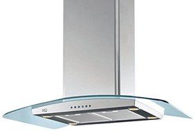 XO XOMI42G Island Glass Canopy Chimney Range Hood, Stainless/Glass