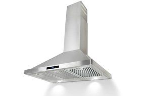 Golden Vantage 36" Kitchen Stainless Steel Wall Mount Range Hood LED Touch Control Panel w/ Baffle Filters GVBI... N6
