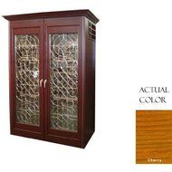 Macau 750-Model White Oak Wine Cabinet with 2 Beveled Glass Doors by Vinotemp