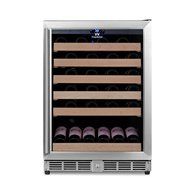 KingsBottle 98 Bottle Single Zone Wine Cooler, Black with Glass Door N16