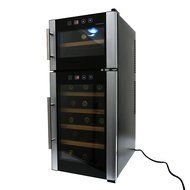 HOMEIMAGE Thermo Electric DUAL ZONE wine cooler 21 bottles with wooden rack ~ HI-21CD
