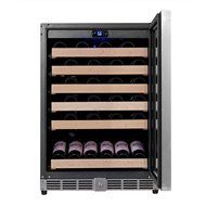 KingsBottle 98 Bottle Single Zone Wine Cooler, Black with Glass Door N17
