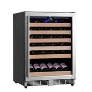 KingsBottle 98 Bottle Single Zone Wine Cooler, Black with Glass Door N18