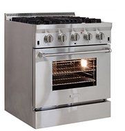 AGA APRO30DFSS 30" Professional Dual Fuel Range with RapidBake Convection, Stainless Steel N3