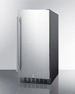 Summit FF1532BSS 15&quot; Compact Refrigerator with Automatic Defrost Adjustable Glass Shelves Digital Thermostat and... N3