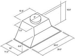 NT AIR Range Hood Built-In Under Cabinet CH-200 Led 30 N4