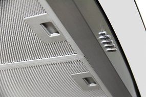 Kissemoji 30" Kitchen Island Vented/ Ductless Stainless Steel Glass Range Hood or Stove Vent with LED Lights N6