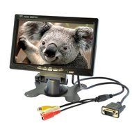 Aihome 7 Inch LCD Car Monitor Computer HD Digital VGA/AV 1024x600 VGA Male Head N3