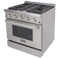 Kucht KRG3080U 30" Professional-Class Natural Gas Gas Range with 4.2 cu. ft. Convection Oven, 4 Top Burners,... N2
