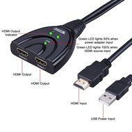 Tendak HDMI Splitter 1 in 2 out HDMI Splitter Amplifier for Dual Display Support Ultra HD 4K x 2K, 3D, Full HD... N12