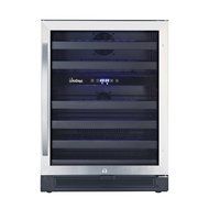 Vinotemp VNTVT-46-2Z-SBB 46-Bottle Dual-Zone Wine Cooler, Black/Stainless Steel
