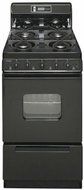 Premier SHK220BP ADA Compliant Black 20" Sealed Gas Range with 2.4 Cu. Ft. Capacity Four Sealed 9 100 BTU Burners...