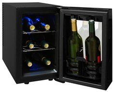 Vinotemp VT-8TEDTS-ID 8-Bottle Thermoelectric Wine Cooler, Black N3