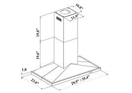 Golden Vantage Stainless Steel 36" Euro Style Island Mount Range Hood N2
