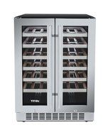 Titan 24 Inch Built-in Dual Zone French Door Wine Refrigerator N4
