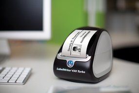 DYMO LabelWriter 450 Turbo Label Maker with Bonus LW White Address Labels, 1-1/8-In. x 3-3-1/2-In., Roll of 350 N6
