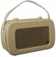 KitSound Jive Retro Portable DAB Radio with Dual Alarm Clock and Carry Handle - Cream/ Gold N6