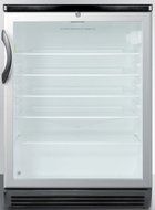 Summit SCR-600BL 24" 5.5 cu. ft. Commercially Approved Compact Refrigerator with Automatic Defrost Adjustable...