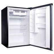 Haier 4.5 Cu Ft Compact Refrigerator, Virtual Stainless Steel/Black N3