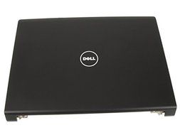 J411J - Dell Studio 1735 1737 17&quot; LCD Back Cover Lid Top Plastic with Hinges - Jet Black -...