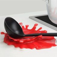 2 in 1 Spoon Utensil Holder Silicone Spoon Rest-Green N4