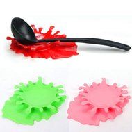 2 in 1 Spoon Utensil Holder Silicone Spoon Rest-Green N6