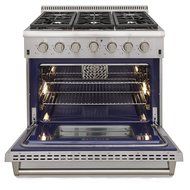 KUCHT KRG3618U/LP Pro-Style 36 inch Stainless Steel Propane Gas Fuel Sealed Burner Range - Convection &amp; Infra-red... N4