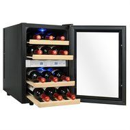 Firebird 12 Bottles Dual Zone Reversible Doors Stainless Steel Finish Wooden Shelves Freestanding Electric Wine... N6