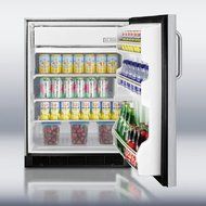 Summit BI605BCSS: 6 cu.ft. built-in undercounter refrigerator-freezer in complete stainless steel finish N5