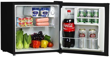 Daewoo 1.6 Cu Ft Black Compact Single Reversible Door Refrigerator and Freezer | FR-016RBE N3