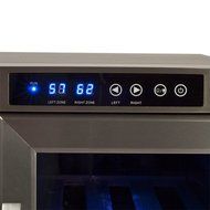 EdgeStar 36 Bottle Built-In Dual Zone French Door Wine Cooler - Black/Stainless Steel N4