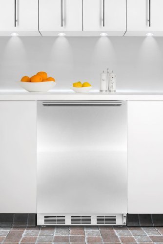Summit CT66JBISSHHADA: ADA compliant built-in refrigerator-freezer with white cabinet, stainless steel wrapped...