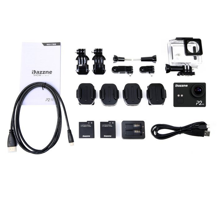 Dazzne P2 2 inch LCD screen professional 1080 P HD waterproof sports camera for surfing hiking racing extreme... N3