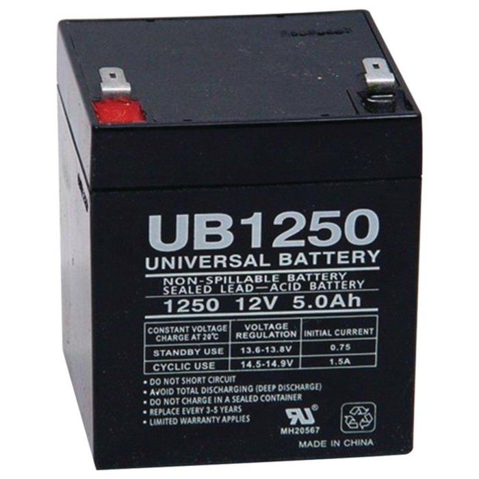 UPG 85983/D5741 Sealed Lead Acid Batteries (12V; 5Ah; .187 Tab Terminals; UB1250) consumer electronics