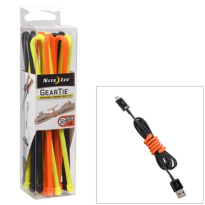 Nite Ize Gear Tie ProPack - 12 Assorted Colors 12 Pack consumer electronics