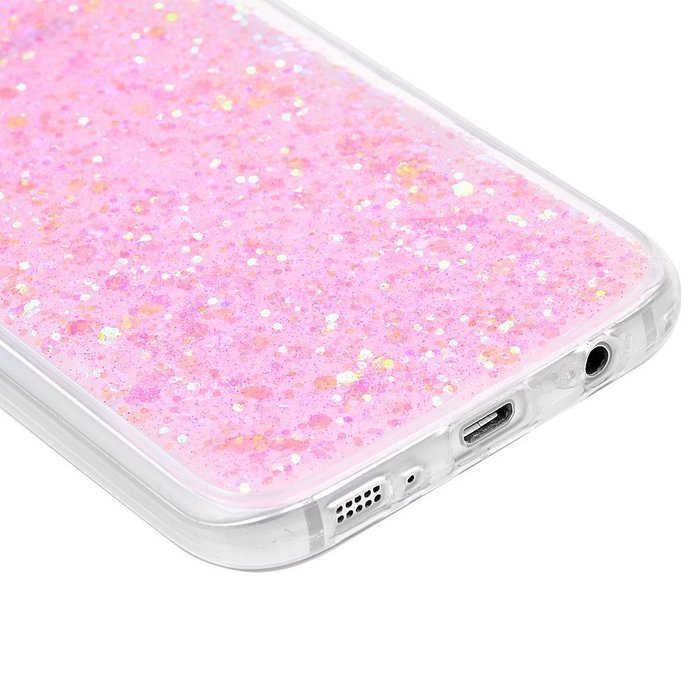 Badalink Galaxy S7 Case Shiny Glitter Sparkle Powder Series Shockproof Drop Protection Soft TPU Rubber Protective... N9