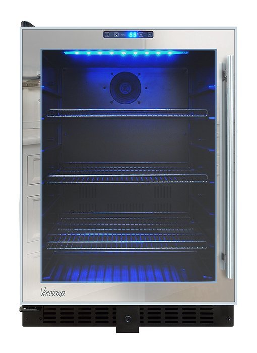 Vinotemp VT-BC54TSSM-L 54-Bottle Mirrored Touch Screen Beverage Cooler, Black N4