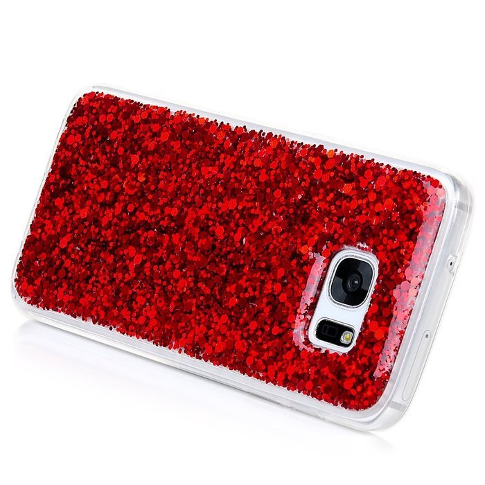 Badalink Galaxy S7 Case Shiny Glitter Sparkle Powder Series Shockproof Drop Protection Soft TPU Rubber Protective... N11