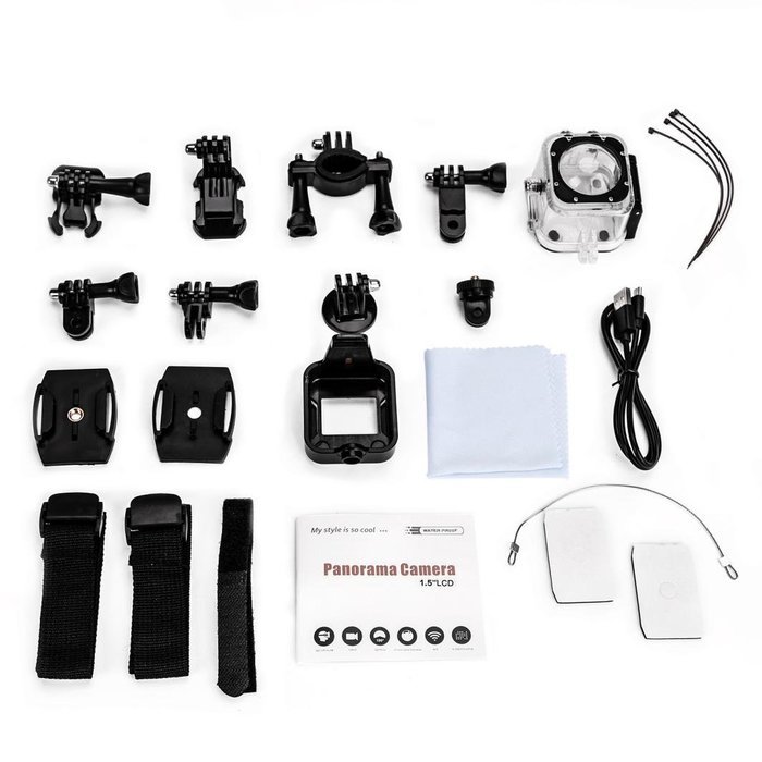 Coolbiz CUBE360S Ultra HD Wifi Action Camera 1080P 360degree Panoramic VR Video Sport Camera Mini Camcorders Helmet... N4