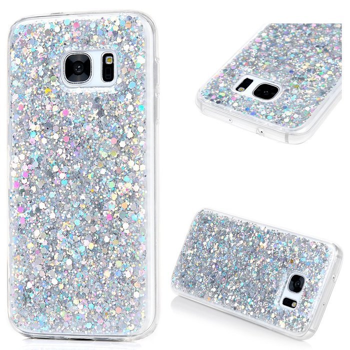 Badalink Galaxy S7 Case Shiny Glitter Sparkle Powder Series Shockproof Drop Protection Soft TPU Rubber Protective... N15