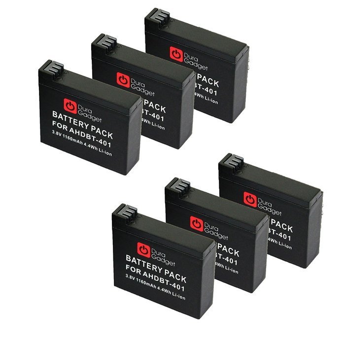 DURAGADGET 6x GoPro HERO3+ & HERO3 Batteries - 1050mAH Compatible Power Battery for Go Pro HERO3+ and GoPro Hero... N2