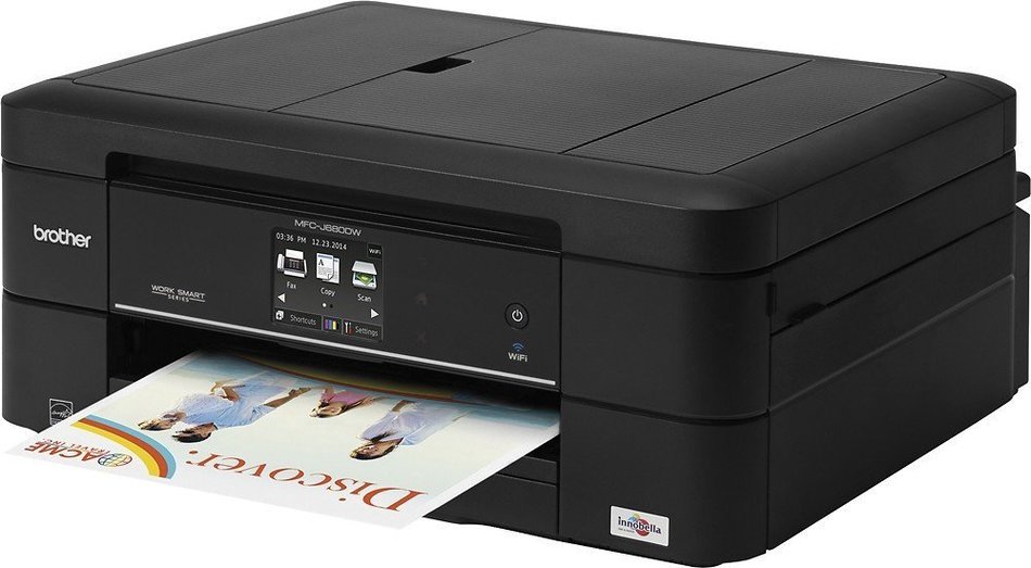 Brother - Work Smart Series MFC-J680DW Wireless All-in-One Printer - Black N3