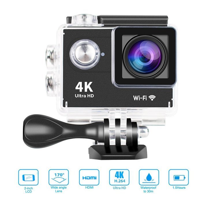 Mini Sport H9 Action Camera 2.0inch Display Ultra HD 4K 12MP WiFi Remote 30M Waterproof Camcorder for IOS and... N3