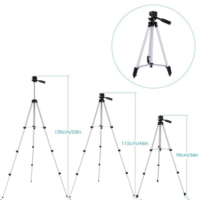 Neewer 53"/135cm Camera Tripod with Universal Tripod Mount Adapter for Gopro Hero1/2/3/3+/4/4Session, Canon Nikon... N8