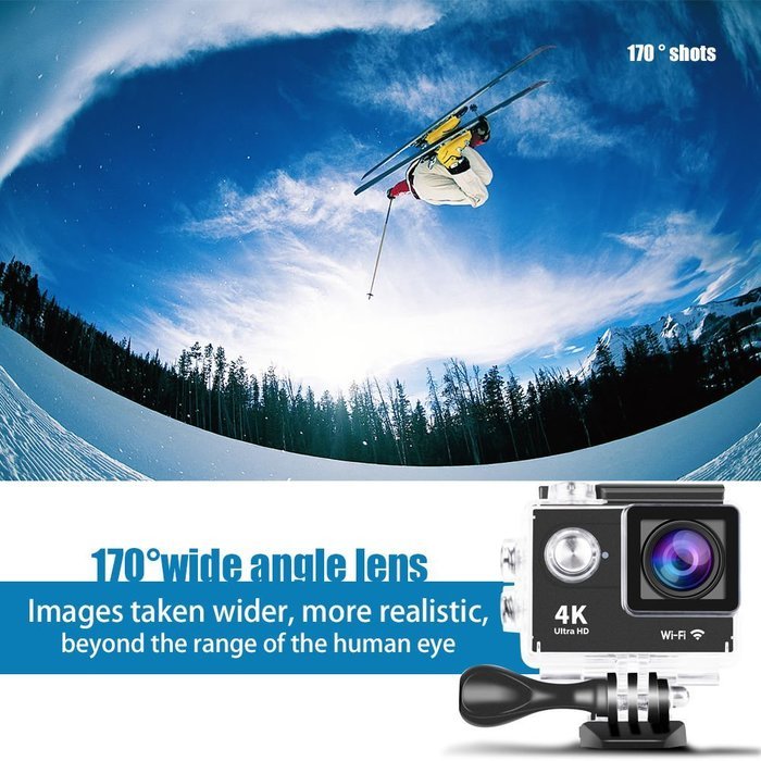 Utral HD 4K WiFi Action Sports LCD Camera Wireless Waterproof Sports Camera 1080P 2Inch LCD Screen N3