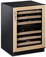 43 Bottle Dual Zone Wine Refrigerator Finish: Wood Overlay