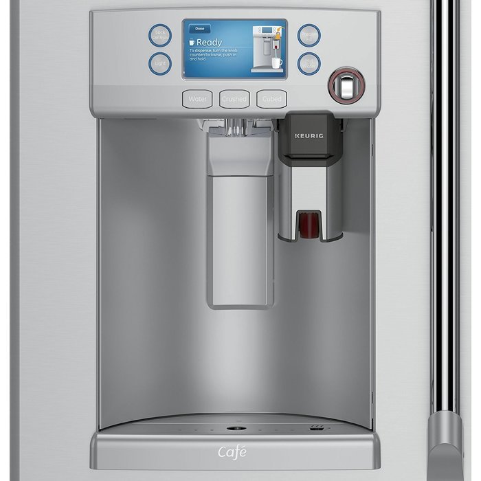 G.E. CYE22USHSS Caf CYE22USHSS 22.2 Cu. Ft. Stainless Counter-Depth French Door Refrigerator with Keurig N2