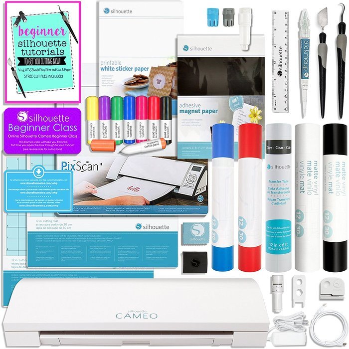 Silhouette Cameo 3 Bluetooth Large Starter Bundle, Full Vinyl Rolls, Guide, Tools, Mats, with Online Class and...